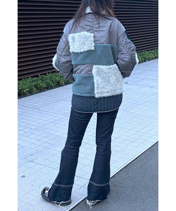 PATCHWORK LIKE BOA BLOUSON