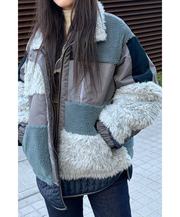 PATCHWORK LIKE BOA BLOUSON