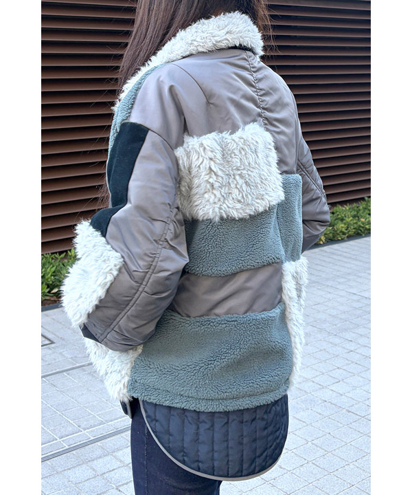 PATCHWORK LIKE BOA BLOUSON