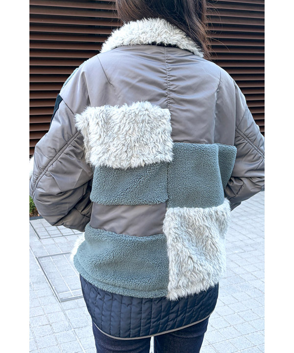 PATCHWORK LIKE BOA BLOUSON