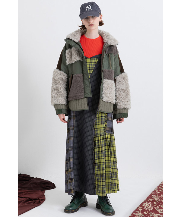 PATCHWORK LIKE BOA BLOUSON