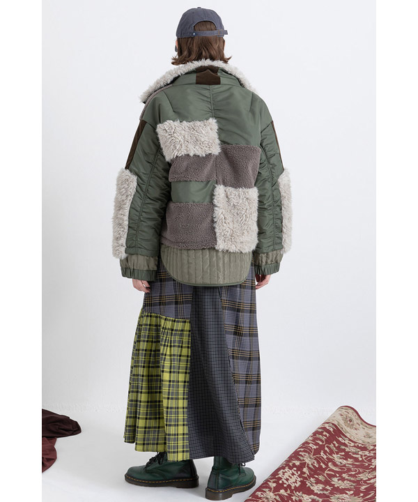 PATCHWORK LIKE BOA BLOUSON