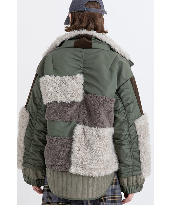 PATCHWORK LIKE BOA BLOUSON