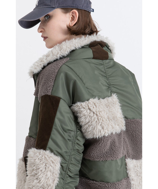 PATCHWORK LIKE BOA BLOUSON