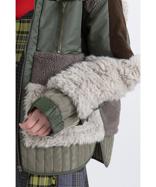 PATCHWORK LIKE BOA BLOUSON