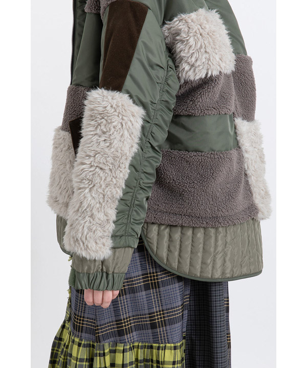 PATCHWORK LIKE BOA BLOUSON