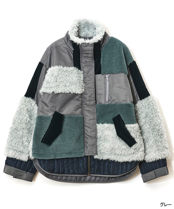 PATCHWORK LIKE BOA BLOUSON