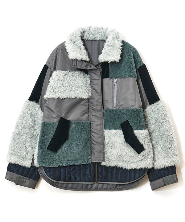 PATCHWORK LIKE BOA BLOUSON