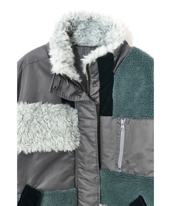 PATCHWORK LIKE BOA BLOUSON