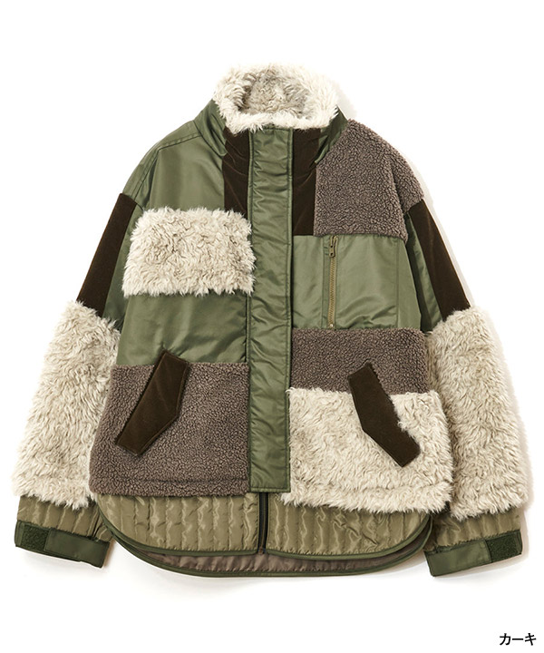 PATCHWORK LIKE BOA BLOUSON