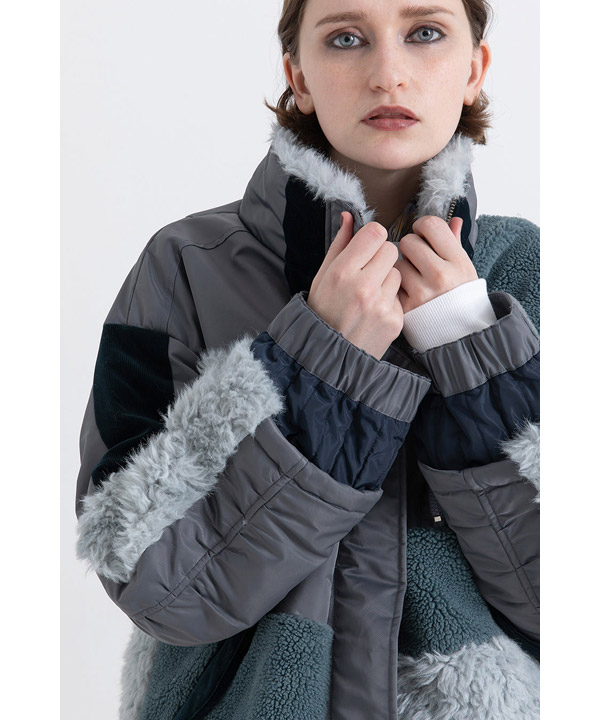 PATCHWORK LIKE BOA BLOUSON