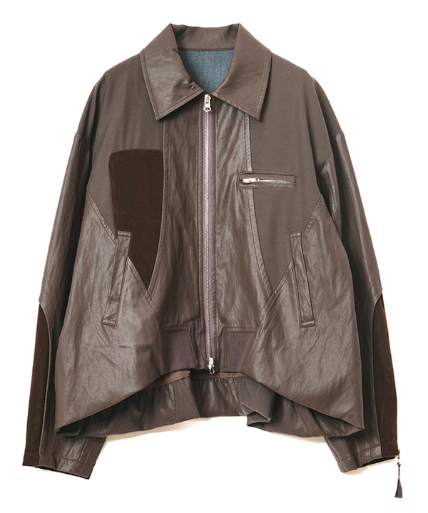 BALLOON HEM BLOUSON -ブラウン-