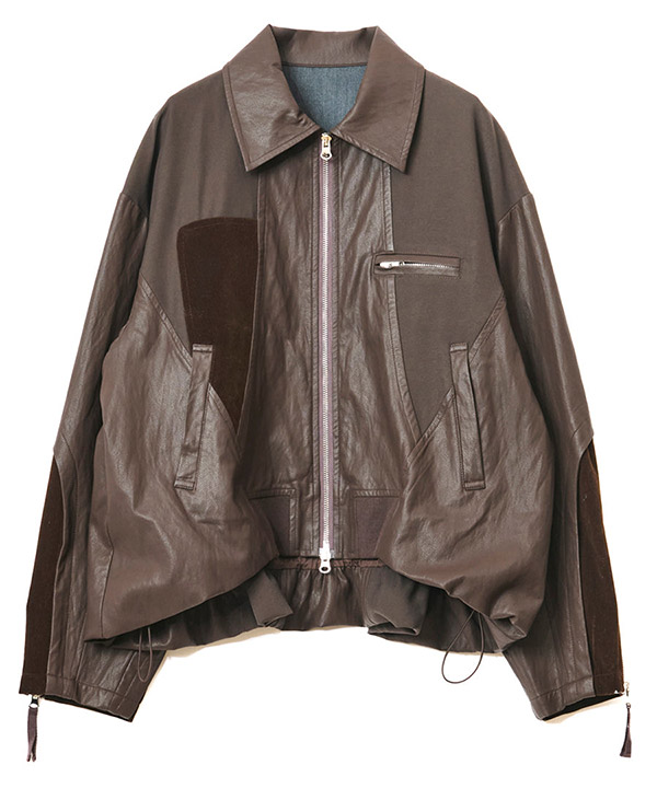 BALLOON HEM BLOUSON -ブラウン-