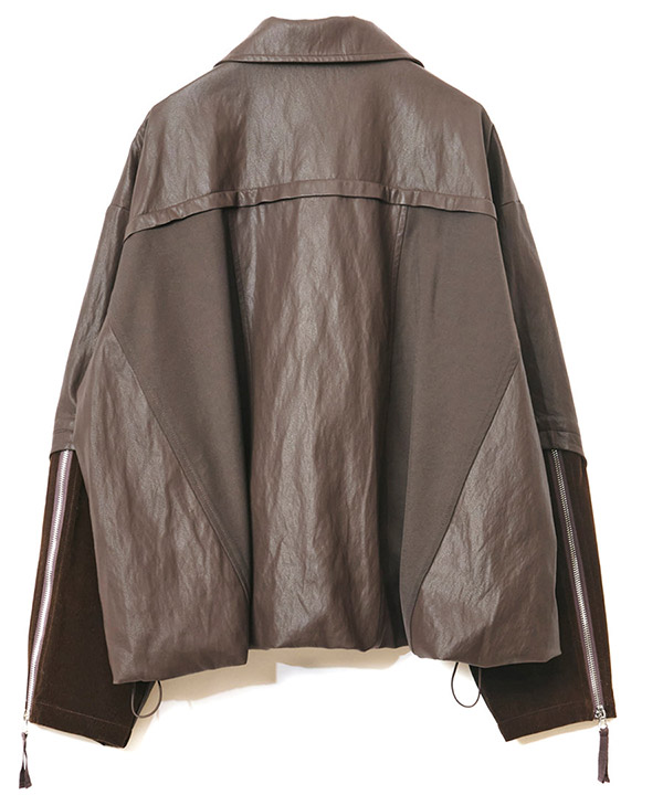 BALLOON HEM BLOUSON -ブラウン-