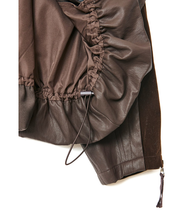 BALLOON HEM BLOUSON -ブラウン-