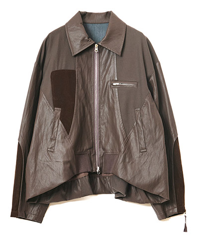 BALLOON HEM BLOUSON -ブラウン-