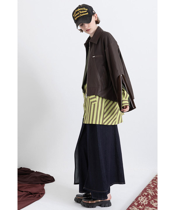 LAYERED DENIM PANTS -インディゴ-