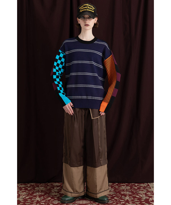 MULTI BORDER 2WAY KNIT