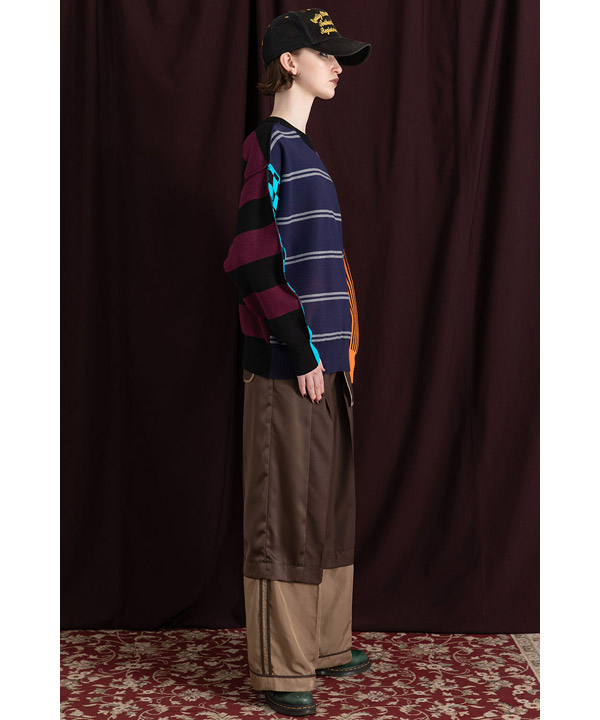 MULTI BORDER 2WAY KNIT