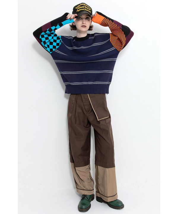 MULTI BORDER 2WAY KNIT