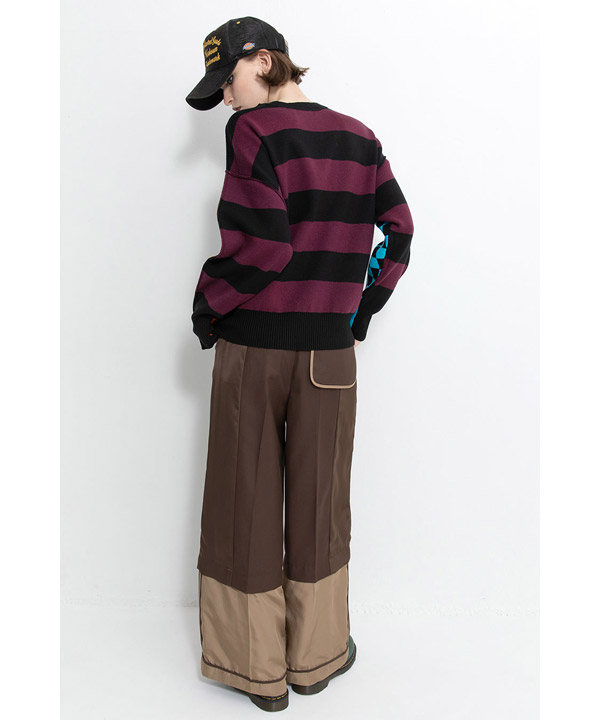 MULTI BORDER 2WAY KNIT