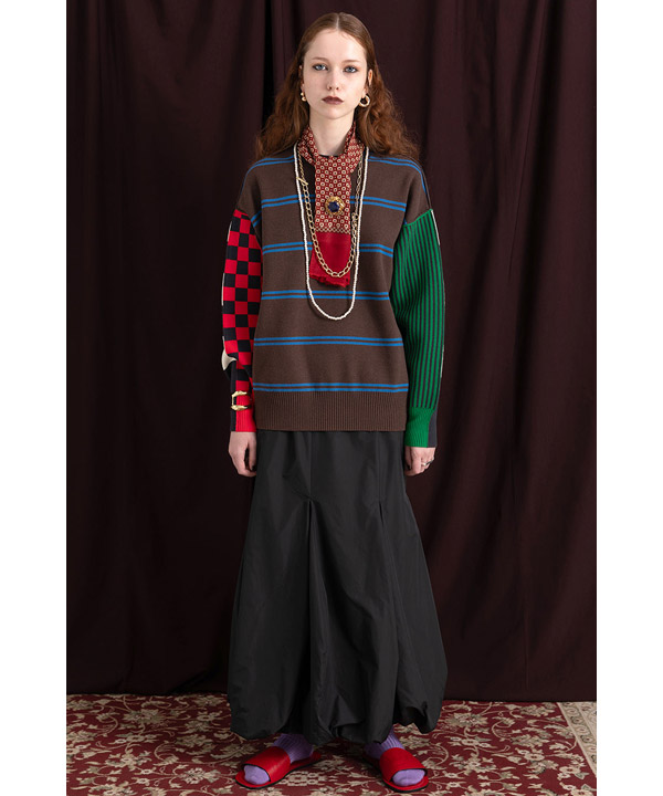 MULTI BORDER 2WAY KNIT