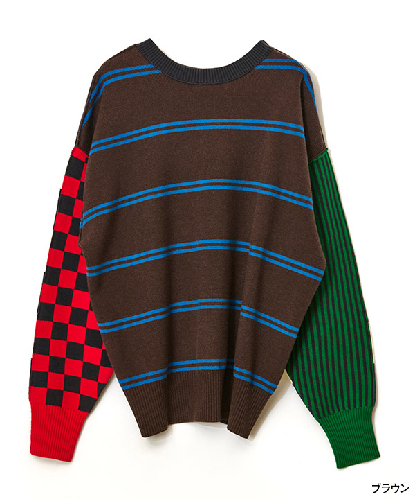 MULTI BORDER 2WAY KNIT