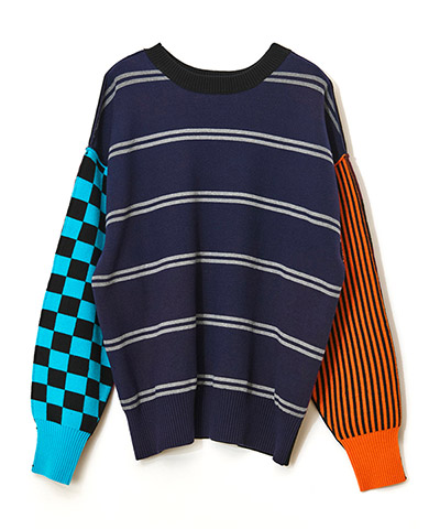 MULTI BORDER 2WAY KNIT
