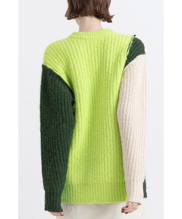 2WAY COLOR BLOCK PULL KNIT
