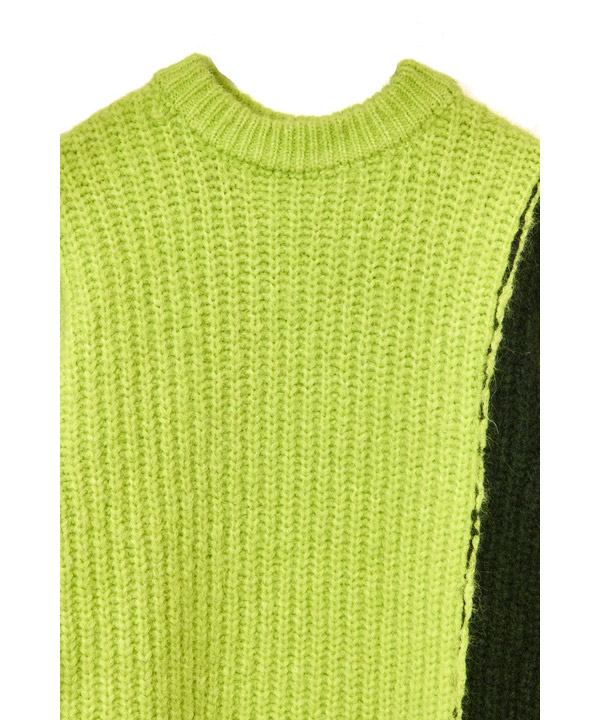 2WAY COLOR BLOCK PULL KNIT