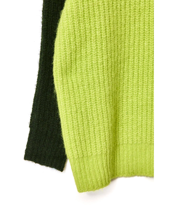 2WAY COLOR BLOCK PULL KNIT