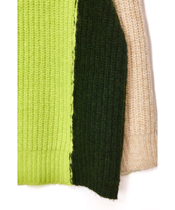 2WAY COLOR BLOCK PULL KNIT