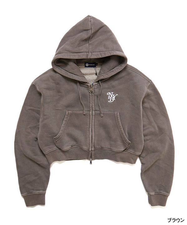 OG PIGMENT CROPPED ZIP HOODIE(WOMEN)
