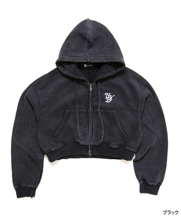 OG PIGMENT CROPPED ZIP HOODIE(WOMEN)