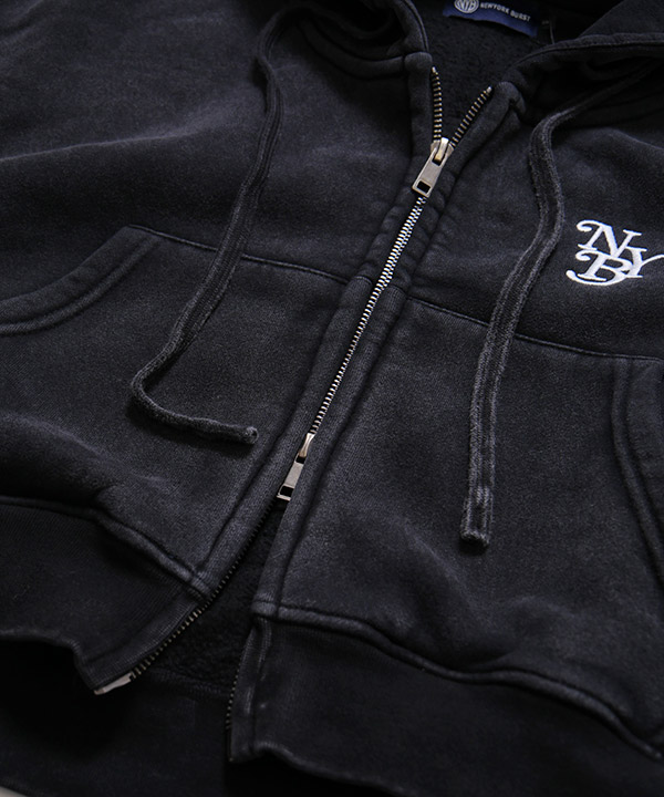 OG PIGMENT CROPPED ZIP HOODIE(WOMEN)