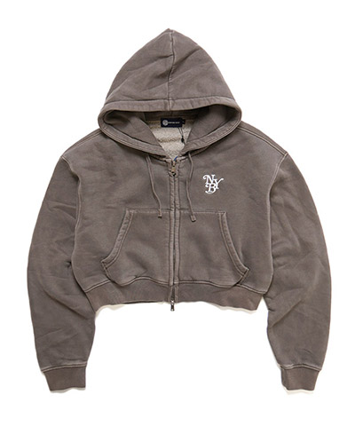 OG PIGMENT CROPPED ZIP HOODIE(WOMEN)