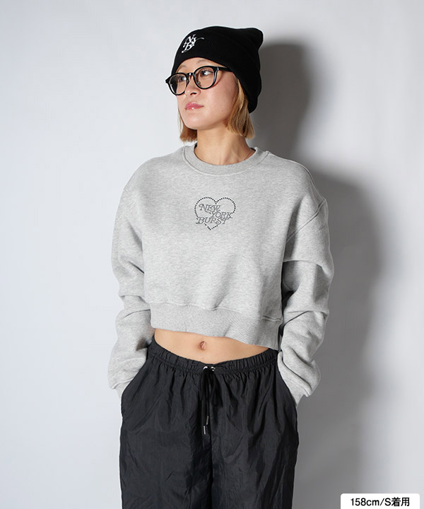 HEART STONE CROPPED SWEAT