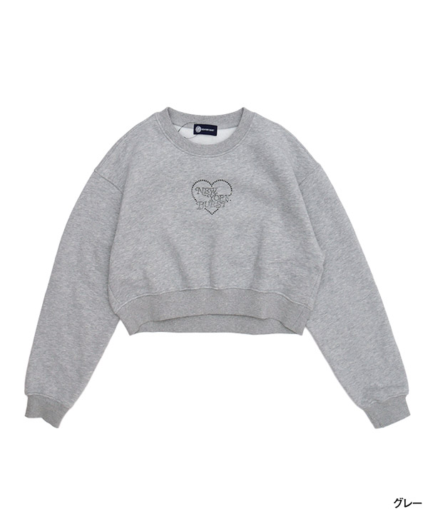 HEART STONE CROPPED SWEAT