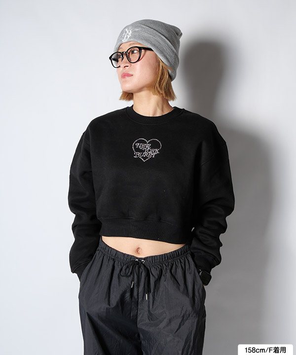 HEART STONE CROPPED SWEAT