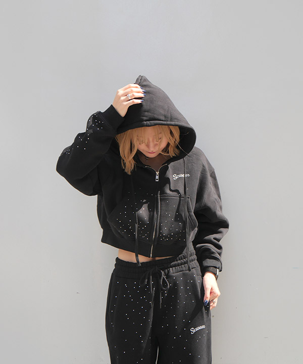 RHINESTONE ZIP PARKA