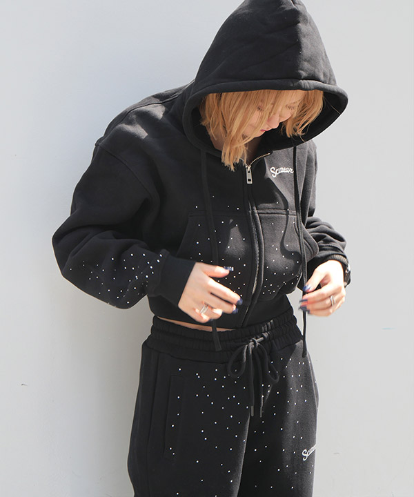RHINESTONE ZIP PARKA