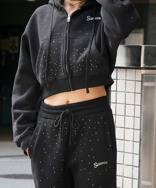 RHINESTONE ZIP PARKA