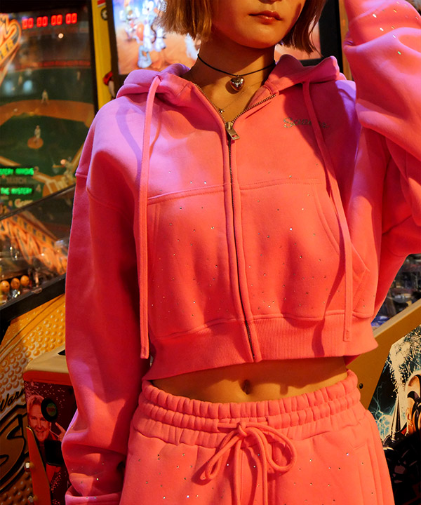 RHINESTONE ZIP PARKA