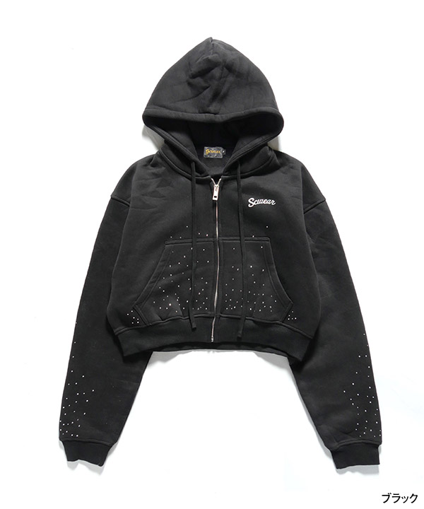 RHINESTONE ZIP PARKA