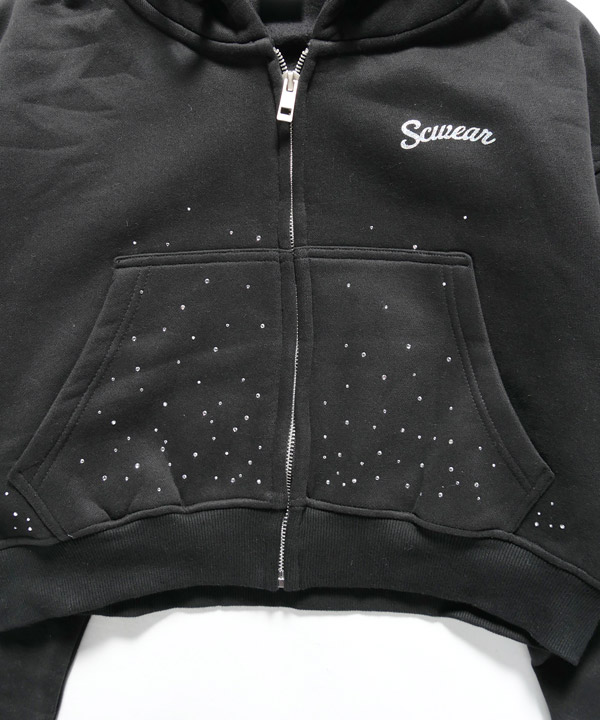 RHINESTONE ZIP PARKA