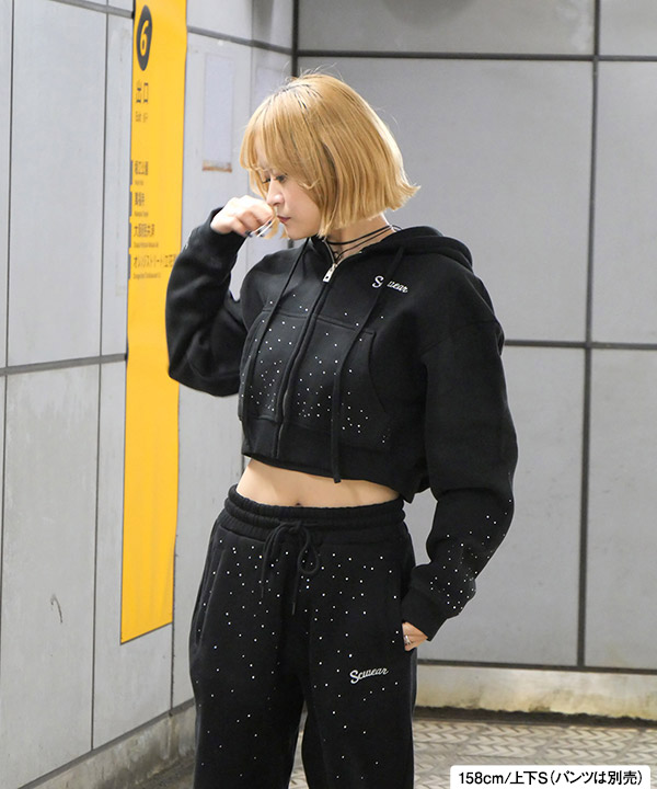 RHINESTONE ZIP PARKA