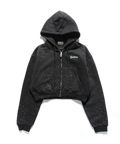 RHINESTONE ZIP PARKA