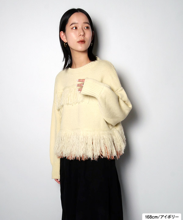 BICOLOR FRINGE KNIT
