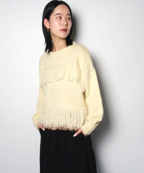 BICOLOR FRINGE KNIT