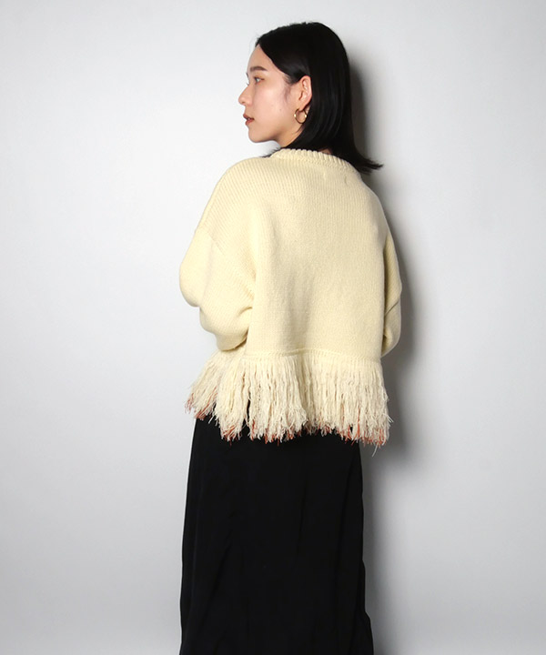 BICOLOR FRINGE KNIT